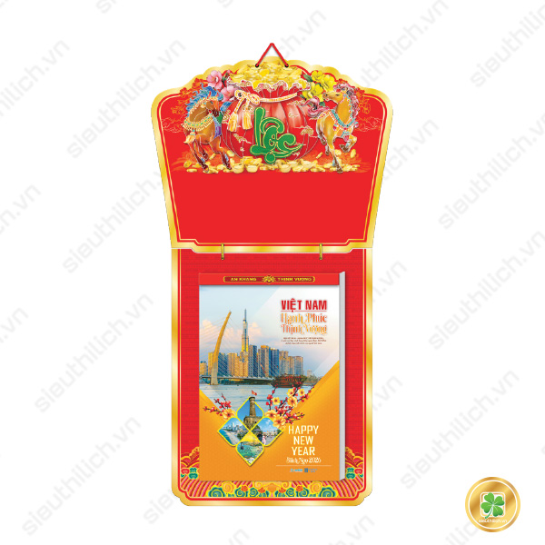 Lịch Bloc 25x35 siêu đại - Việt Nam Hạnh Phúc Thịnh Vượng